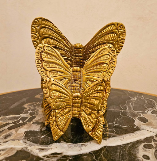 Golden Brass Butterfly Sculptures – Set of 3 | Vintage Home Decoration by Saraya Abden