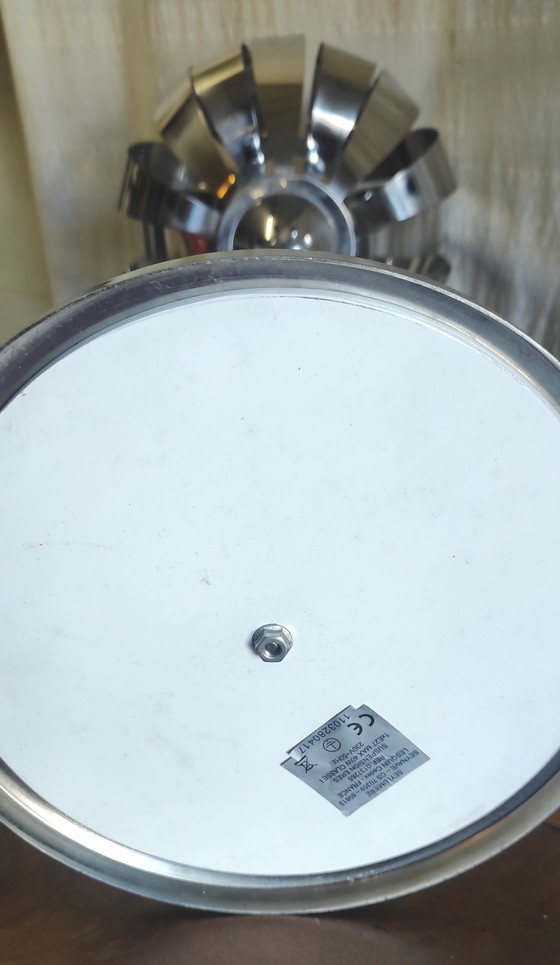 Image 1 of XL Chrome Metal Table Lamp by Seylumiere - 1970s/80s