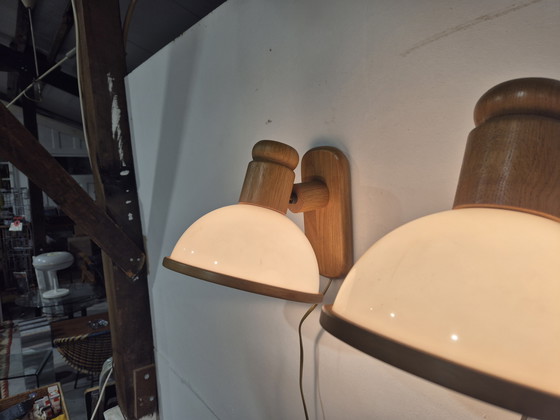 Image 1 of 2 Steinhauer vintage wooden wall lamps