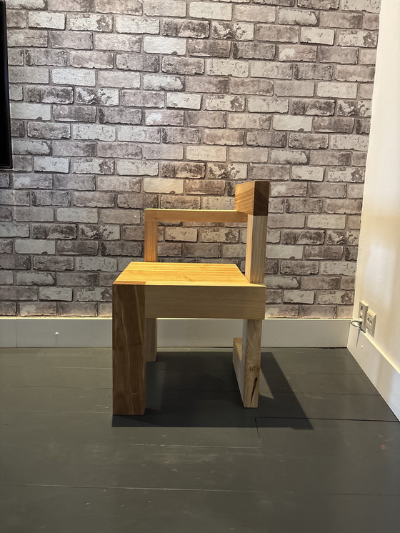 Image 1 of Massief Essen ambachtelijk gemaakt stoel naar Rietveld Steltman 