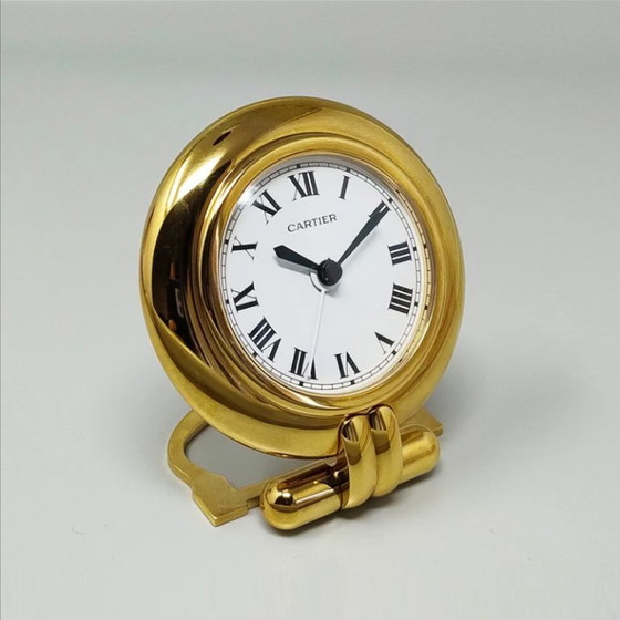 Image 1 of 1990s Gorgeous Cartier alarm clock pendulette "Colisee". Made in France