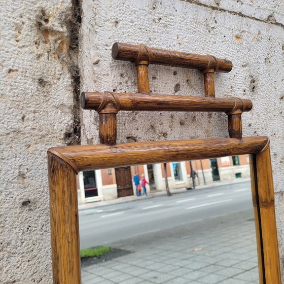 Image 1 of Koloniale spiegel met bamboe frame, 1900 - Frankrijk