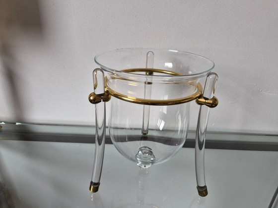 Image 1 of Portacandele vintage in stile Hollywood Regency, realizzato in Lucite/vetro.