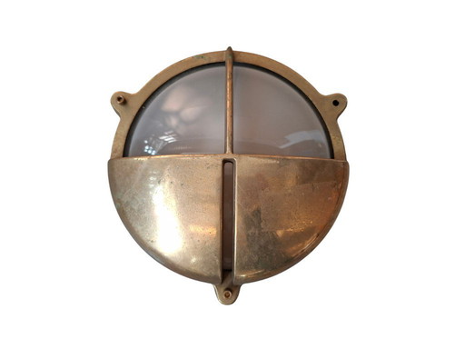 Lámpara de mamparo náutica vintage en latón macizo – Auténtico estilo industrial