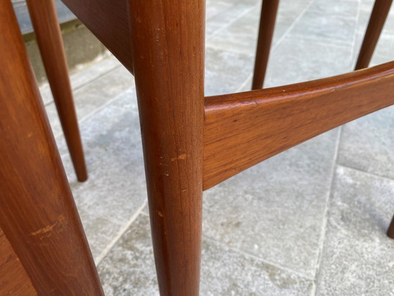 Image 1 of Set di 4 sedie scandinave Johannes Andersen Vamo Sonderborg in teak skai an60 vintage