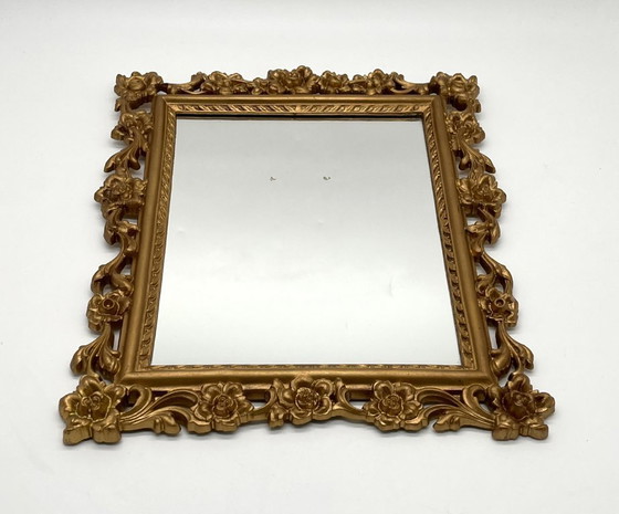 Image 1 of Miroir mural Cimena Torino, Italie – Style néo-baroque/rococo, cadre doré (33×28 cm)