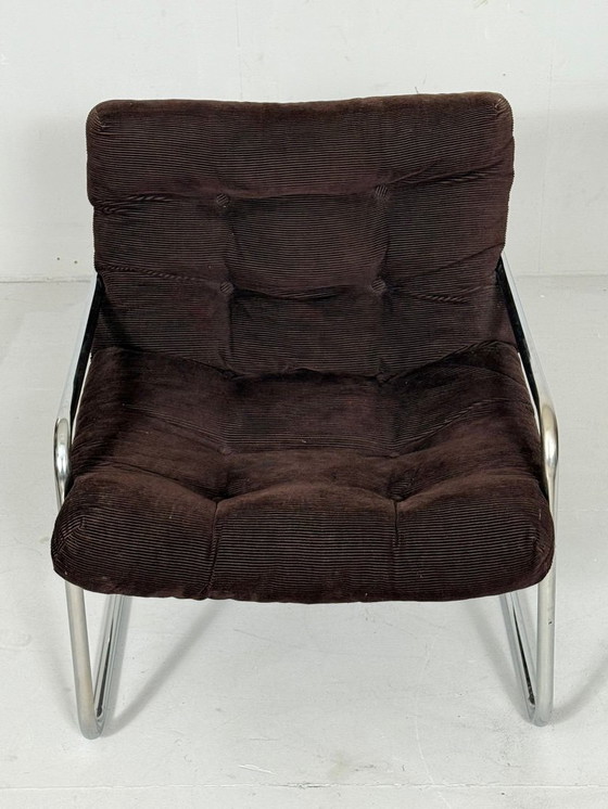 Image 1 of Set van 2 Space Age cantilever fauteuils/stoelen van Gillis Lundgren, jaren 70