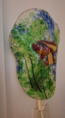 Murano glass wall lights with fish Alfredo Barbini 1970