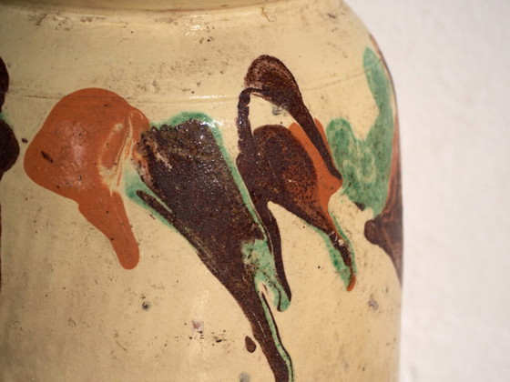 Antike volkstümliche glasierte Keramikvase – Mitteleuropa, ca. 1930 – Vasen, Rustic (photo 29 of 40)