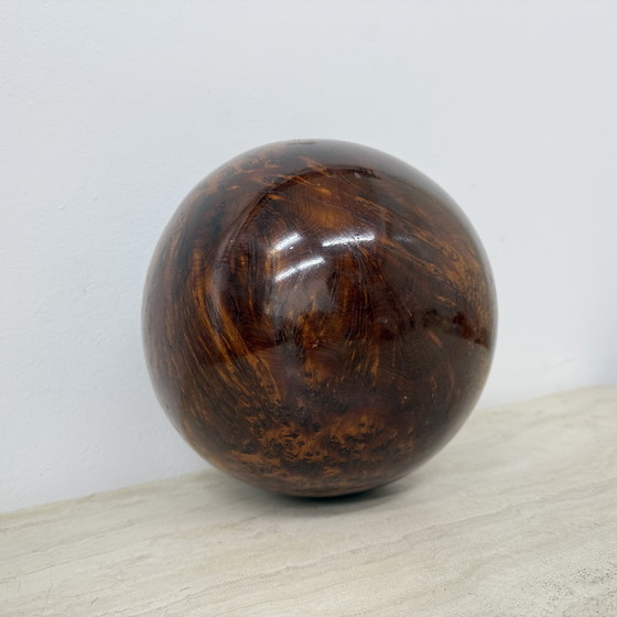 Image 1 of Large antique burl wood ball decorative wooden ball