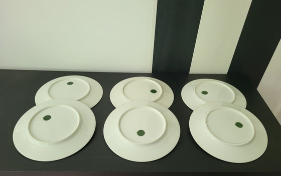 Image 1 of Assiettes en porcelaine Art Nouveau avec images orientales par Limoges France, Ensemble de 6 pièces.