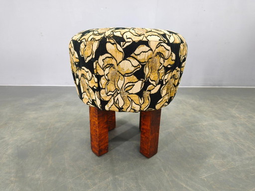 Taburete redondo Art Déco, Checoslovaquia, década de 1930