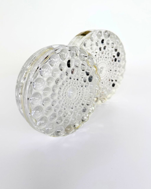 A set of two bubble crystal vases from Beyer Kristall (1970s)