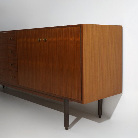Wooden Sideboard With Brass Knobs, 1960s (photo 14 of 15)
