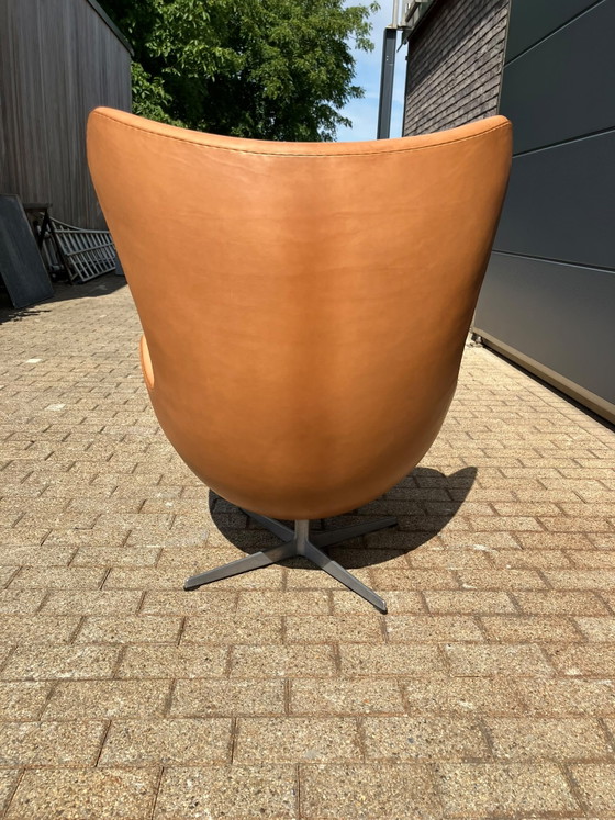Image 1 of Exclusive early Fritz Hansen Egg Chair from 07–‘63 in Cognac Camel vintage leather in MINT CONDITION!!