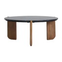 Black marble and mango wood coffee table