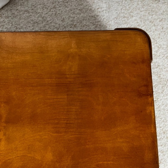 Tavolino da caffè quadrato modernista in impiallacciatura di faggio tinto teak, 1970/80 – Tavolini da caffè (photo 15 of 15)