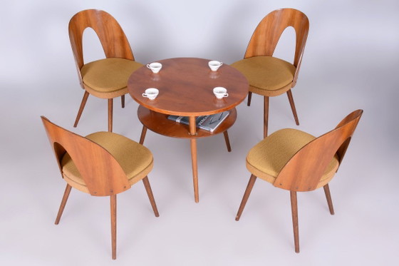 Table basse originale de style Mid-Century, noyer, hêtre, République tchèque, années 1950 – Tables basses (photo 8 of 9)