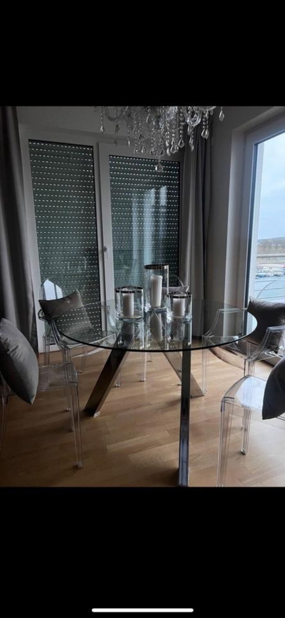 Image 1 of KARE DESIGN round dining table, glass, 120 cm