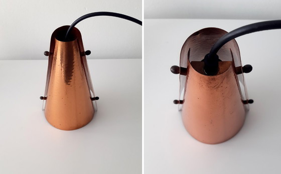 Image 1 of Set di 2 lampade a sospensione brutaliste in rame di E.S. Horn Aalestrup, anni '60