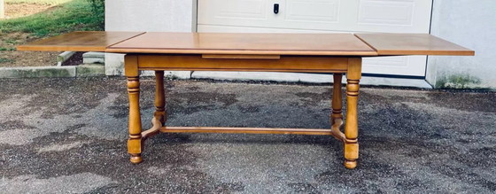 Image 1 of Large solid wood farmhouse table