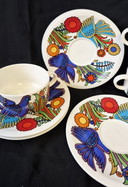 Acapulco Villeroy & Boch 5 x Coffee Cup + 5 x Saucer Blue Logo