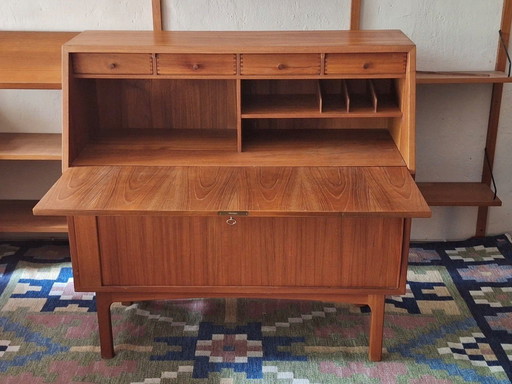 Bernhardt Pedersen Teak Secretaire Desk, Denmark 1960s
