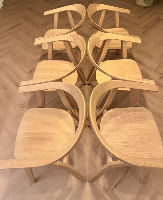 Image 1 of Fauteuil design Rhomb, Prosoria en chêne naturel (6 pièces)