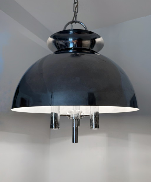 Space Age Chromed 70s Design Chandelier
