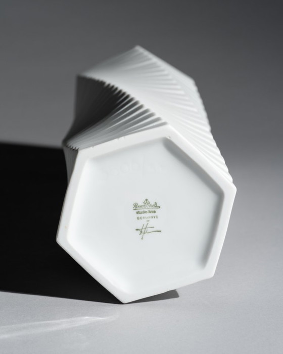 Image 1 of Rosenthal Bisque Porcelain Vase Trio Schreib, Freyer & XL “Pisa” Germany 70s-80s