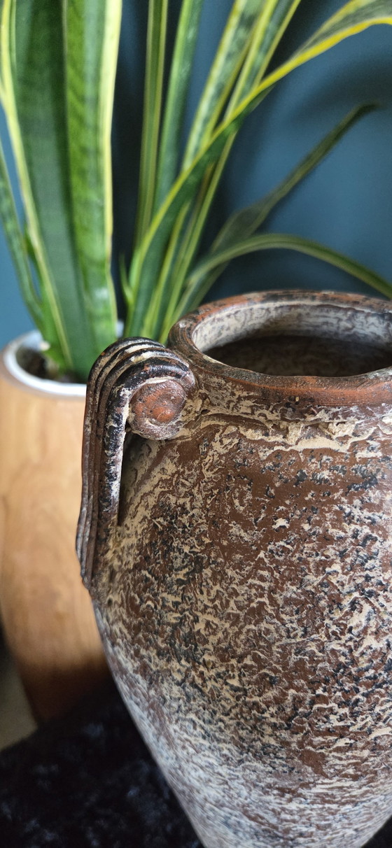 PTMD Robena Cream Ceramic Rough Antique Jar Pot Medium – Vases (photo 3 of 5)