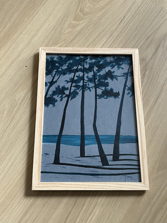 Image 1 of Inchiostro su carta "blue jeans" da 250 g. Dimensioni 21x30 cm.