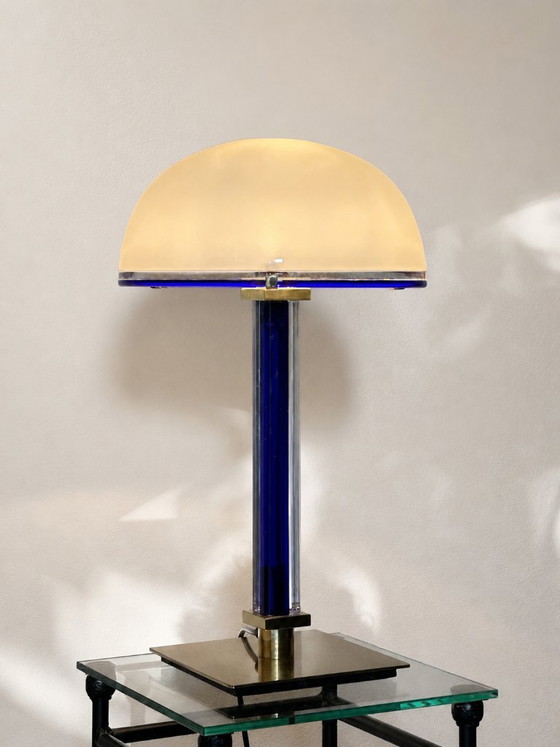 Image 1 of Venini "Belboi" Table Lamp by Rodolfo Dordoni (1990) – Cobalt Blue & Murano Glass - Dimmable