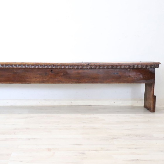 Panca lunga antica in noce con contenitore, Italia inizio XVIII secolo – Panche, Legno (photo 16 of 18)