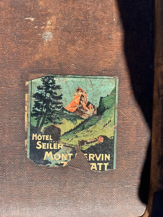 Image 1 of Baule da viaggio antico Zermatt Hotel Seiler