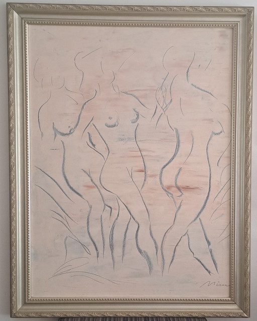 The Three Sisters, Oil Painting and Framed – schilderijen tekeningen, Canvas (photo 2 of 7)
