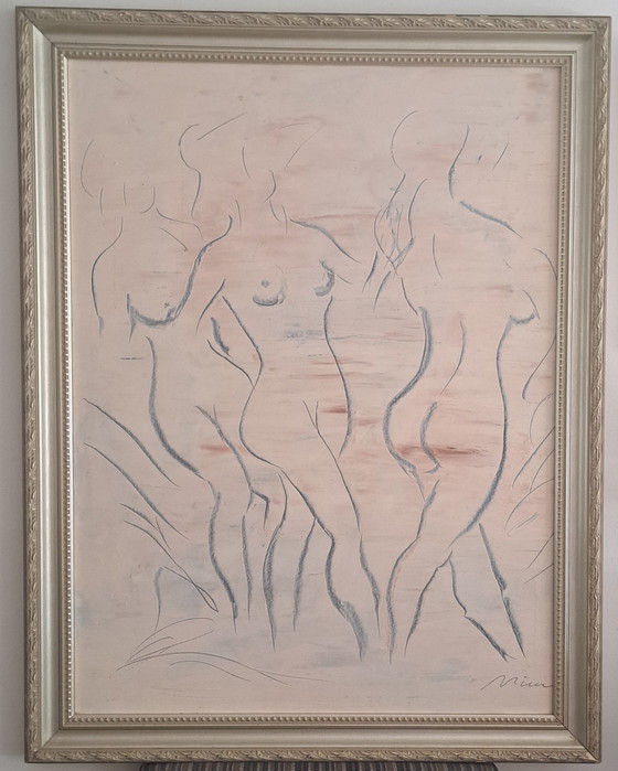 The Three Sisters, Oil Painting and Framed – Paintings & Drawings, Canvas (photo 2 of 10)