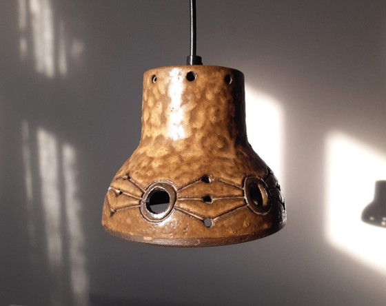 Image 1 of Hannie Mein Vintage Ceramic Pendant Lamp, Earthenware MCM Lamp, Ceramic Retro Lamp