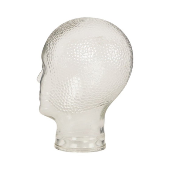 Decoratief Vintage Glazen Hoofd Display Etalage Militaria 26cm – Decoratieve objecten, Glass (photo 6 of 12)