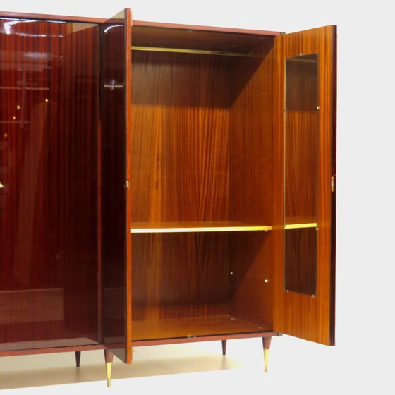 Image 1 of Large XL vintage mid-century design wardrobe in mahogany, 1960s
