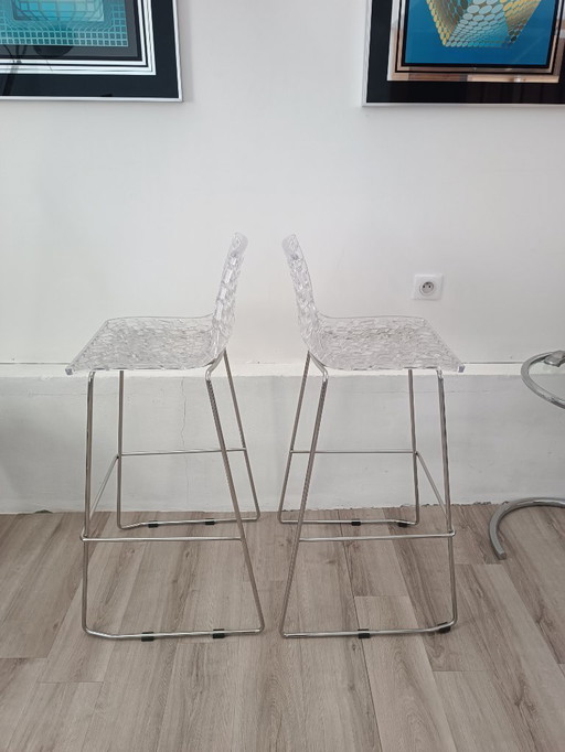 Paire de tabourets hauts design Made In Italy