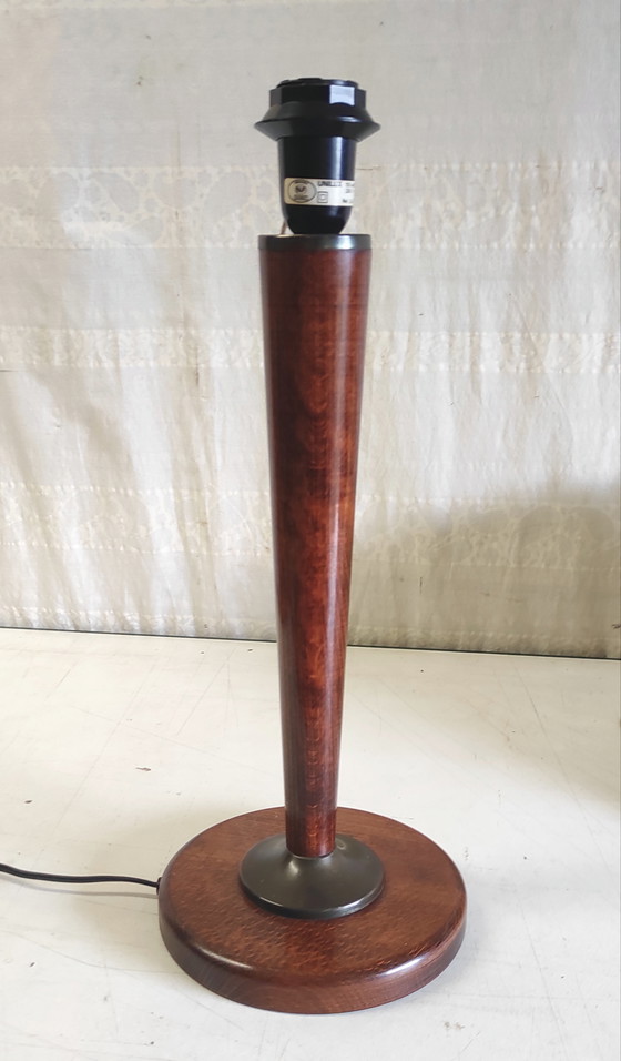 Image 1 of Lampe à poser par Unilux en bois et laiton - mid. XXeme