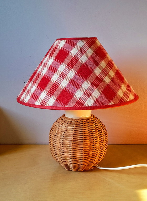 Image 1 of Rattan and ceramic lamp