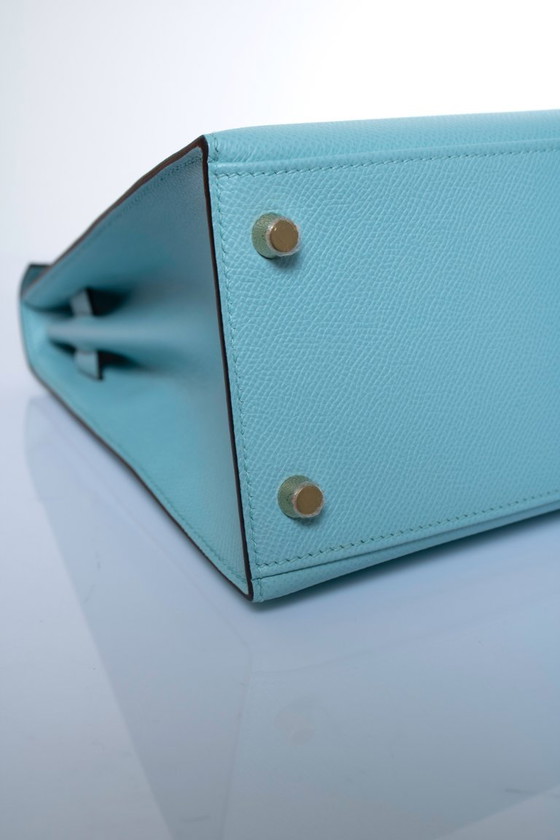 Hermes, Sac Kelly II Sellier 28 Atolón Epsom Bleu – Hermès, Bolsos de mano, Lambskin (photo 12 of 15)