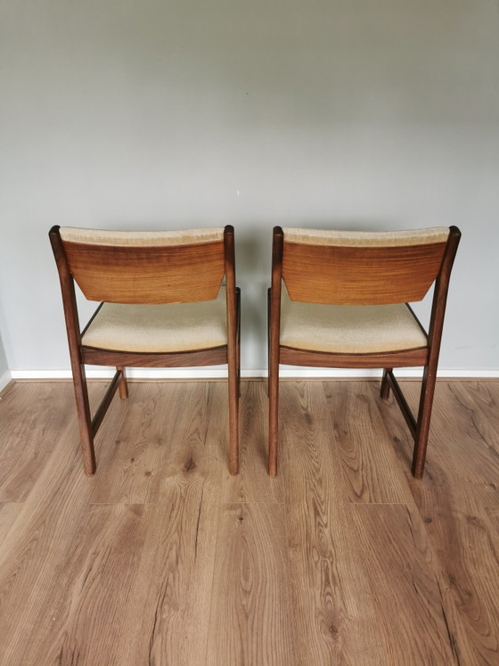 Image 1 of Unieke set van 4 vintage mid-century eetkamerstoelen 