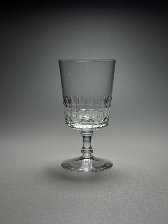 Image 1 of Set di 6 grandi bicchieri da vino in cristallo tagliato a mano – De Rupel, Boom – Art Déco, anni '30