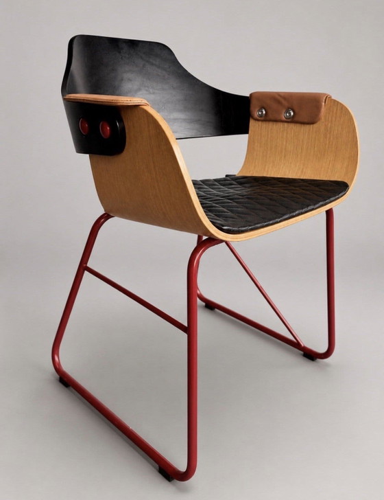 3 Vintage BD Barcelona Showtime stoelen – Ontwerp van Jaime Hayon – Eetkamerstoelen, Leather, Metal (photo 7 of 9)