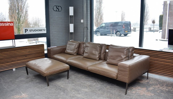 Image 1 of Exclusive Flexform Lifesteel design bench & footstool