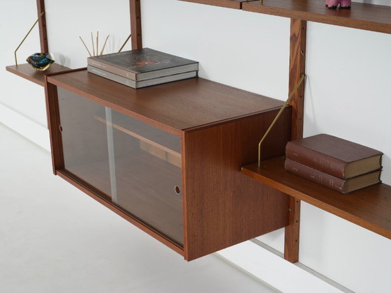 Image 1 of Modulaire wandkast van teakhout, Deens design, jaren 60, gemaakt in Denemarken.