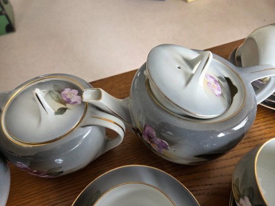 Image 1 of Vintage theeservies met bloemmotief - 16-delig